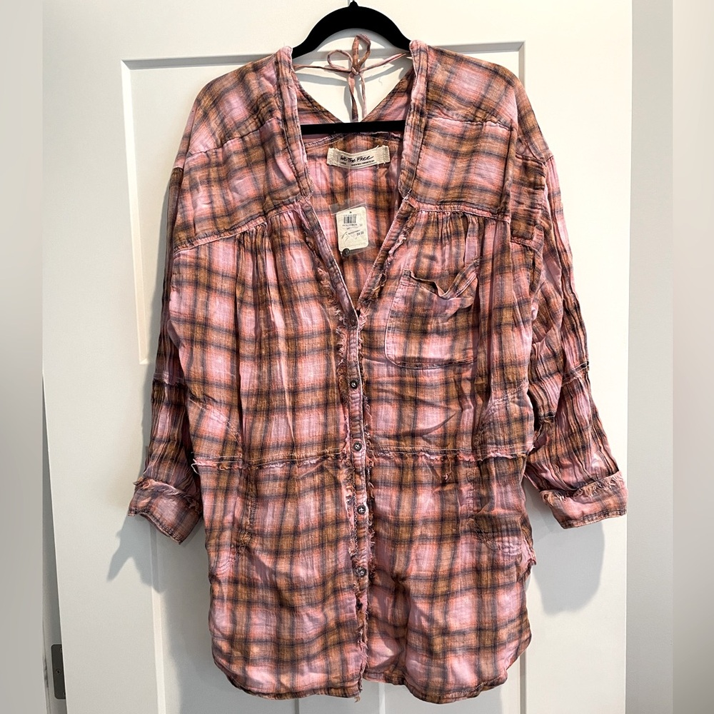 We The Free Plaid Top